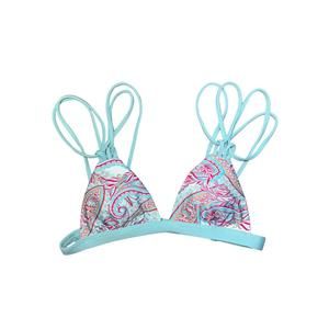 NEW B SWIM women's tropic reversible flip top in island blossom white